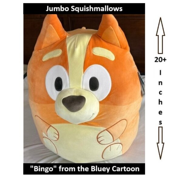 Squishmallows Bingo from the Bluey Cartoon, Plush Toy Pillow Jumbo Size 20"+ - Picture 1 of 8
